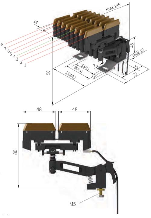 Комбинированный двойной токосъемник JDS2/40