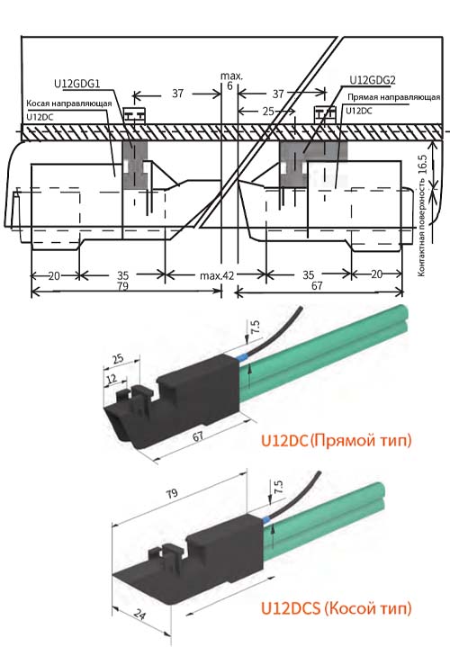 Токоподводящая и передающая клипса U12DC