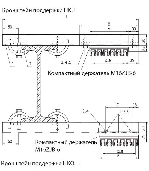 Кронштейн поддержки M16HKU 400